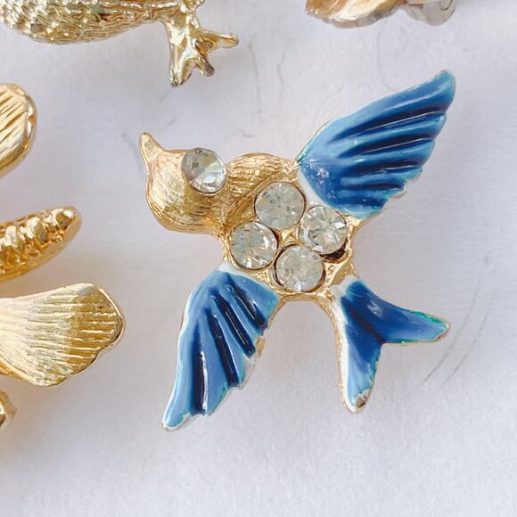 VTG Signed Napier Butterfly Brooch Lot Enamel Bird Tie Tack Cute Tiny Animal Pin - Picture 3 of 11